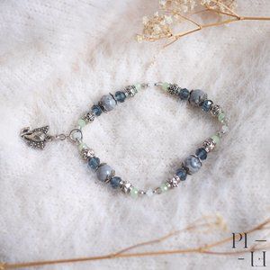 2/60$ bracelet natural grey japer gemstones